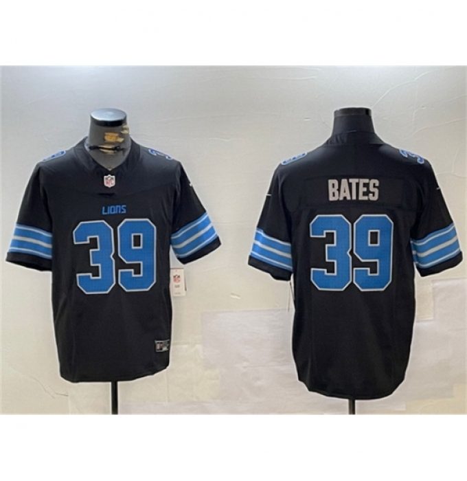 Men's Detroit Lions #39 Jake Bates Black 2024 F U S E 2nd Alternate Vapor Limited Stitched Jersey