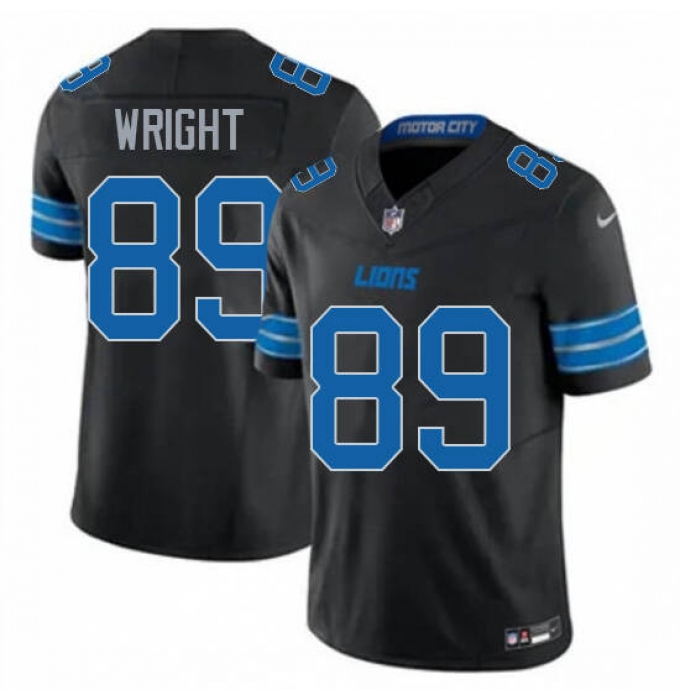 Men's Detroit Lions  #89 Brock Wright Black Vapor Stitched Nike NFL Jersey