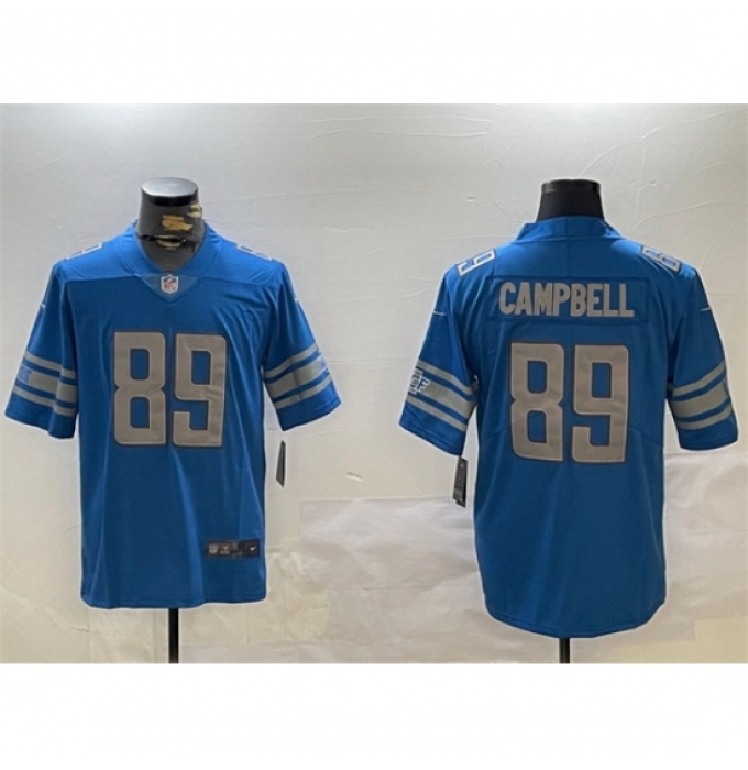 Men's Detroit Lions #89 Dan Campbell Blue Vapor Untouchable Limited Stitched Football Jersey