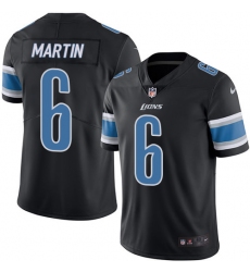 Men's Nike Detroit Lions #6 Sam Martin Elite Black Rush Vapor Untouchable NFL Jersey