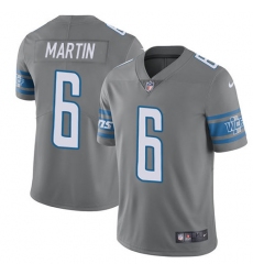 Men's Nike Detroit Lions #6 Sam Martin Elite Steel Rush Vapor Untouchable NFL Jersey