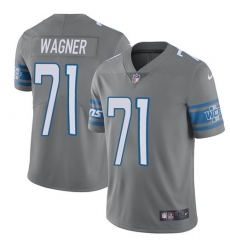 Men's Nike Detroit Lions #71 Ricky Wagner Elite Steel Rush Vapor Untouchable NFL Jersey