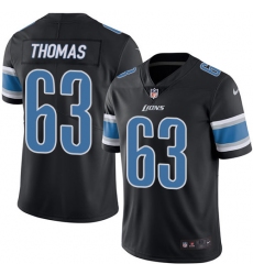 Men's Nike Detroit Lions #63 Brandon Thomas Elite Black Rush Vapor Untouchable NFL Jersey