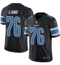 Men's Nike Detroit Lions #76 T.J. Lang Elite Black Rush Vapor Untouchable NFL Jersey