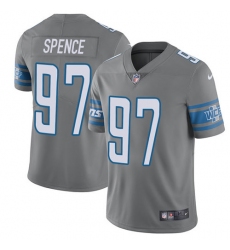 Men's Nike Detroit Lions #97 Akeem Spence Elite Steel Rush Vapor Untouchable NFL Jersey
