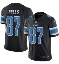 Men's Nike Detroit Lions #87 Darren Fells Elite Black Rush Vapor Untouchable NFL Jersey