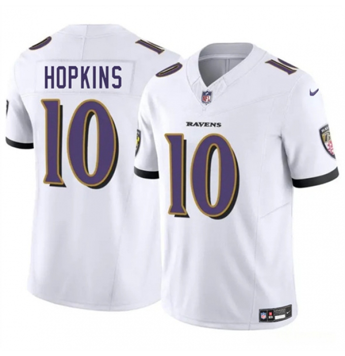 Men's Baltimore Ravens #10 DeAndre Hopkins White 2025 F.U.S.E. Vapor Limited Football Jersey