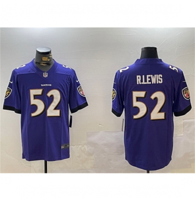 Men's Baltimore Ravens #52 Ray Lewis Purple Vapor Untouchable Limited Football Jersey