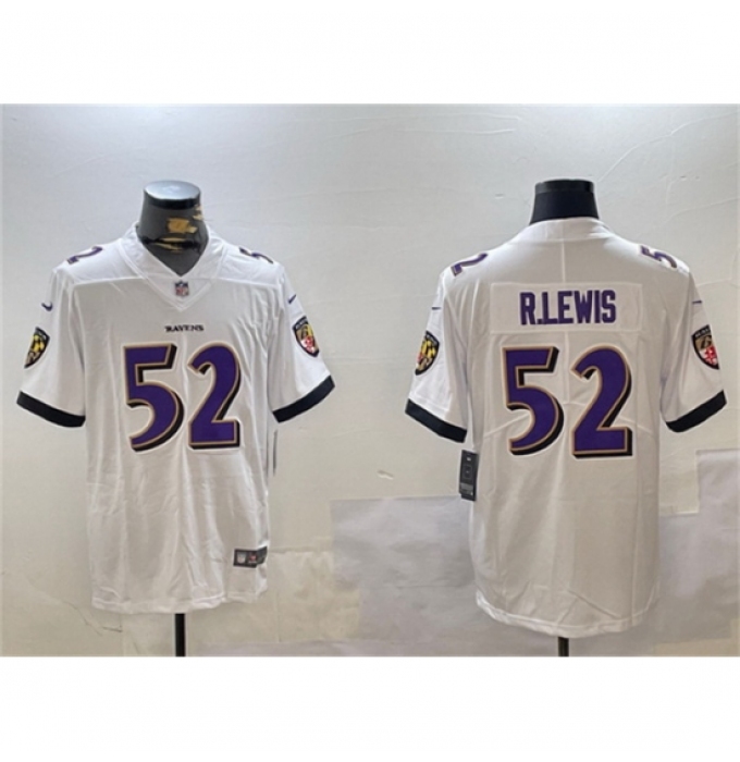 Men's Baltimore Ravens #52 Ray Lewis White Vapor Untouchable Limited Football Jersey