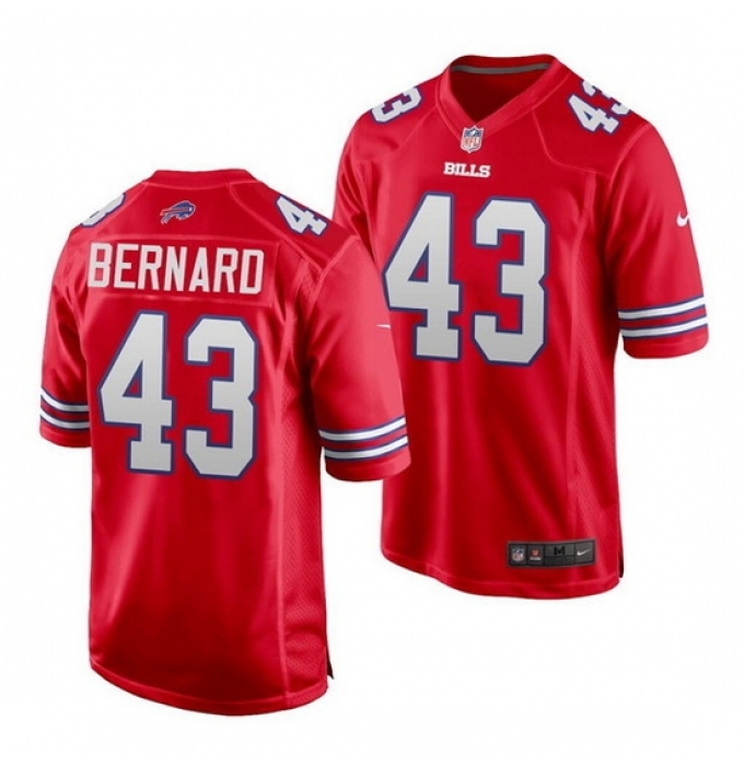 Men's Buffalo Bills #43 Terrel Bernard Red Stitched Jersey