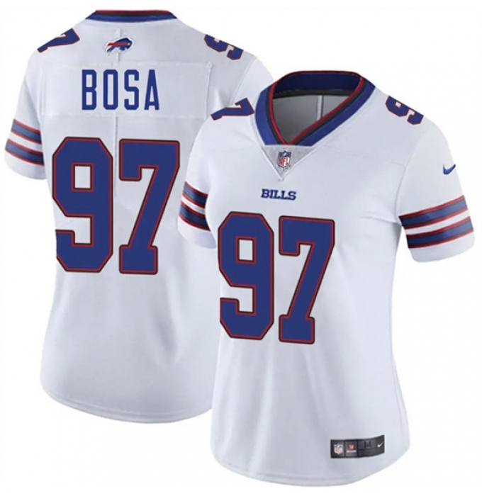 Women's Buffalo Bills #97 Joey Bosa White 2025 Vapor Stitched Football Jersey(Run Small)