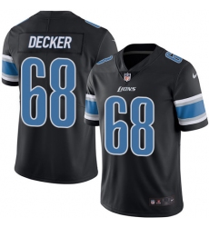 Men's Nike Detroit Lions #68 Taylor Decker Elite Black Rush Vapor Untouchable NFL Jersey
