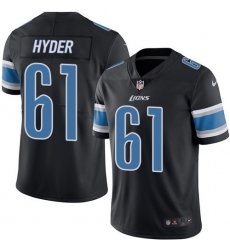 Men's Nike Detroit Lions #61 Kerry Hyder Elite Black Rush Vapor Untouchable NFL Jersey
