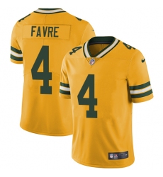 Men's Nike Green Bay Packers #4 Brett Favre Elite Gold Rush Vapor Untouchable NFL Jersey