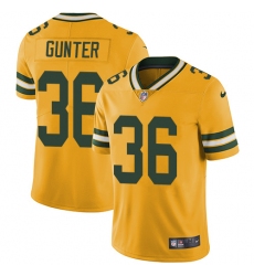 Men's Nike Green Bay Packers #36 LaDarius Gunter Elite Gold Rush Vapor Untouchable NFL Jersey