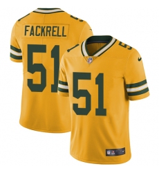 Men's Nike Green Bay Packers #51 Kyler Fackrell Elite Gold Rush Vapor Untouchable NFL Jersey
