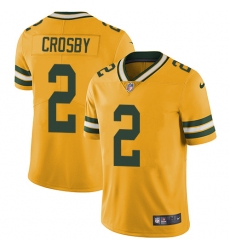 Men's Nike Green Bay Packers #2 Mason Crosby Elite Gold Rush Vapor Untouchable NFL Jersey