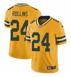 Men's Nike Green Bay Packers #24 Quinten Rollins Elite Gold Rush Vapor Untouchable NFL Jersey