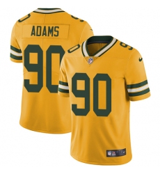 Men's Nike Green Bay Packers #90 Montravius Adams Elite Gold Rush Vapor Untouchable NFL Jersey