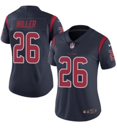 Women's Nike Houston Texans #26 Lamar Miller Elite Navy Blue Rush Vapor Untouchable NFL Jersey