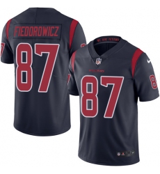 Men's Nike Houston Texans #87 C.J. Fiedorowicz Elite Navy Blue Rush Vapor Untouchable NFL Jersey