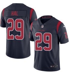Men's Nike Houston Texans #29 Andre Hal Elite Navy Blue Rush Vapor Untouchable NFL Jersey