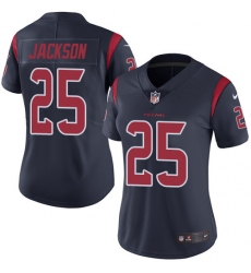 Women's Nike Houston Texans #25 Kareem Jackson Elite Navy Blue Rush Vapor Untouchable NFL Jersey