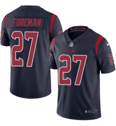 Men's Nike Houston Texans #27 D'Onta Foreman Elite Navy Blue Rush Vapor Untouchable NFL Jersey