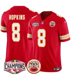 Men's Kansas City Chiefs #8 DeAndre Hopkins Red F.U.S.E. 2024 AFC West Division Champions Vapor Limited Stitched Football Jersey