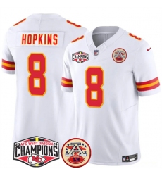 Men's Kansas City Chiefs #8 DeAndre Hopkins White F.U.S.E. 2024 AFC West Division Champions Vapor Limited Stitched Football Jersey